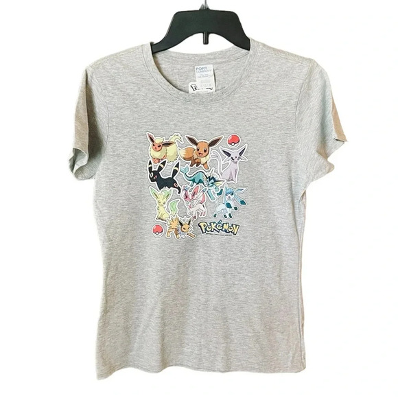 NWT Pokémon women’s short sleeve character graphic tee shirt Nintendo SZ S gray - Picture 1 of 8